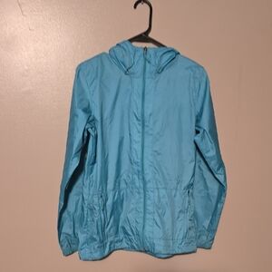 Columbia Windbreaker Hooded Zip Pockets‎ Packable Logo on Sleeve Women’s Small